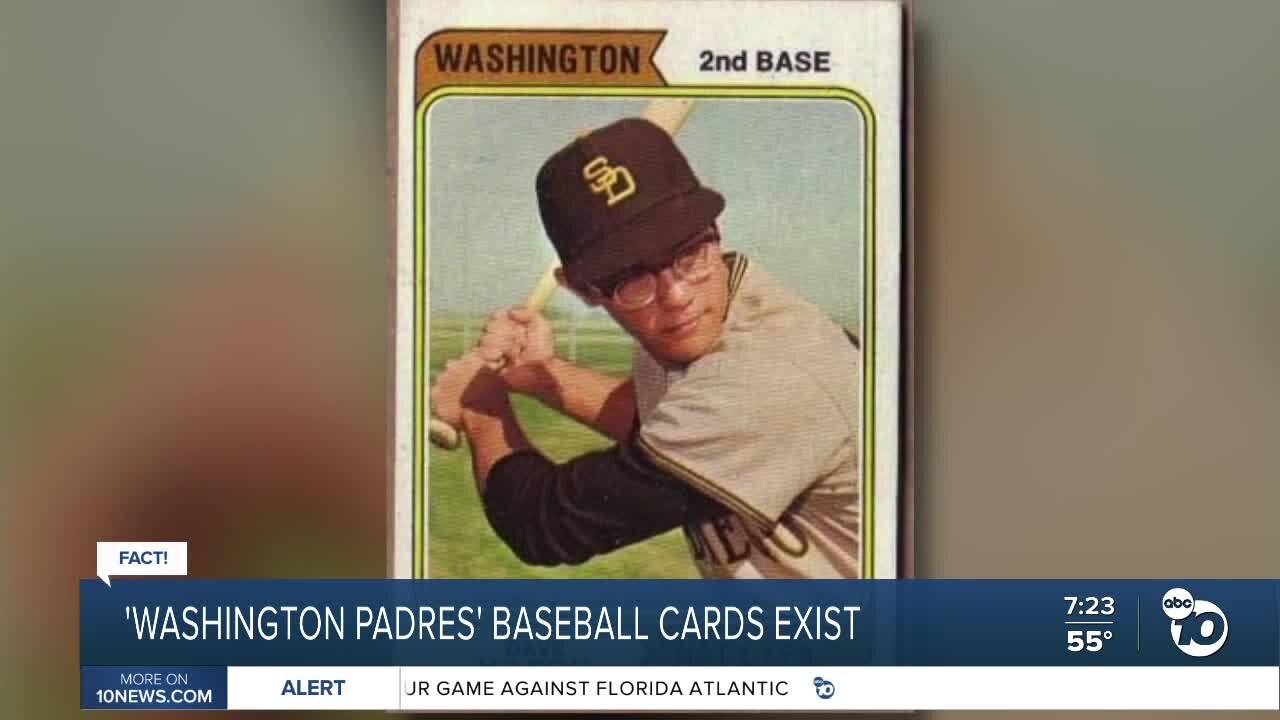 Fact or Fiction: Baseball cards listed Padres' city as Washington?