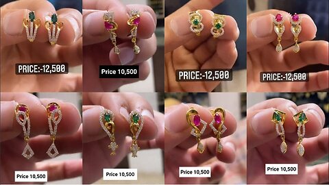 Latest Light Weight Gold Signity earrings designs with Price