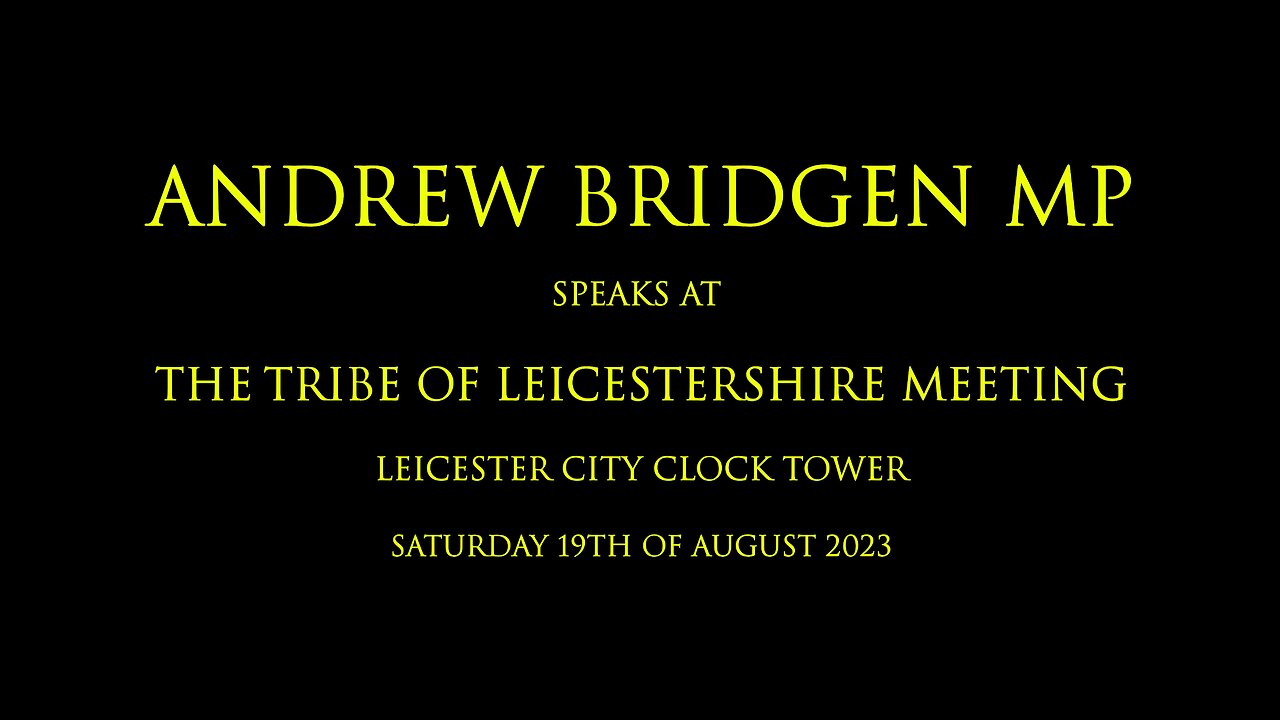 Andrew Bridgen MP speaks at a Tribe of Leicestershire event 19th August 2023