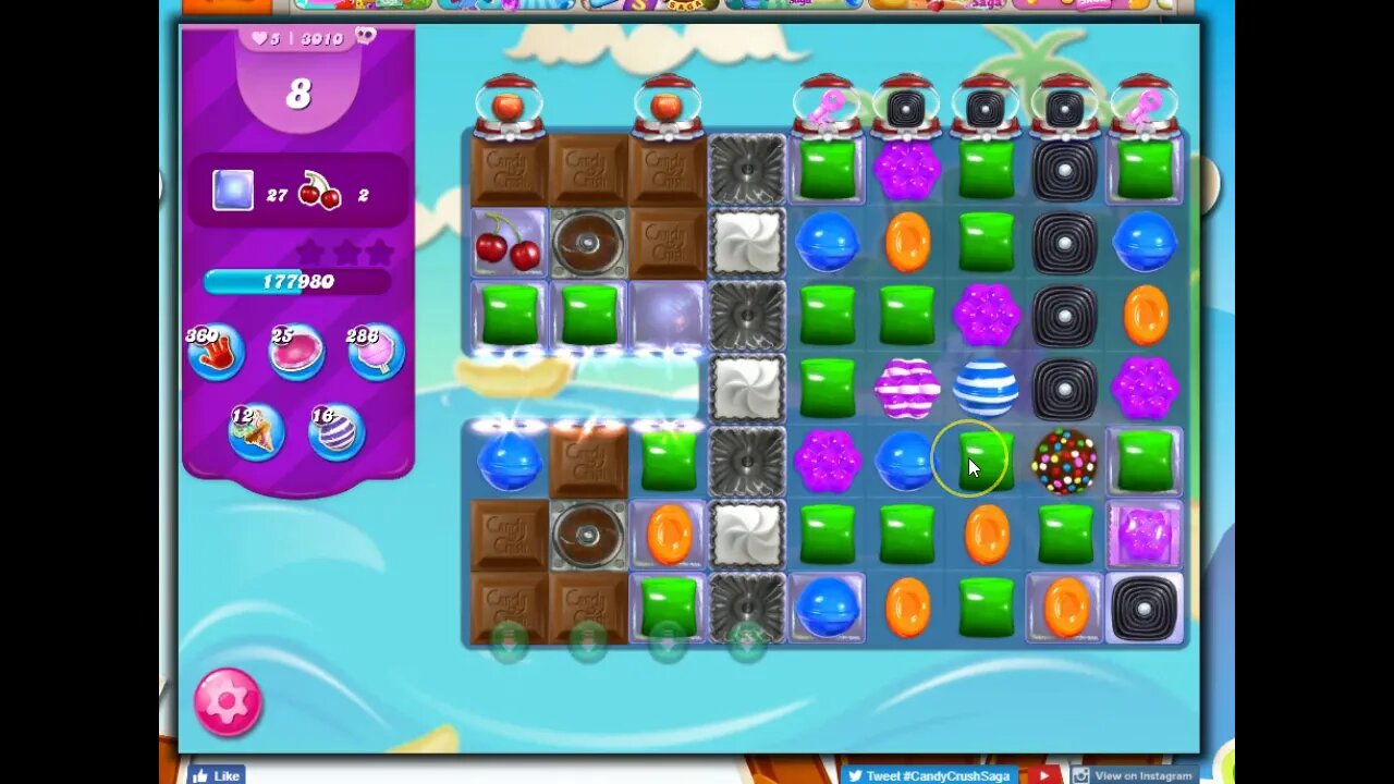 Candy Crush Level 3010 Talkthrough, 17 Moves 0 Boosters