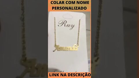 Colar com Nome Personalizado Manuscrito Ouro