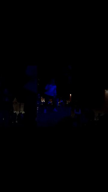 Gracie Dancing at the Cambridge Ohio Courthouse Christmas Light Display December 2020