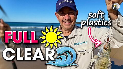 CATCH FISH in Bright Sun + Clear Water? SOFT PLASTIC Strategy + Beach Worms for Bait!