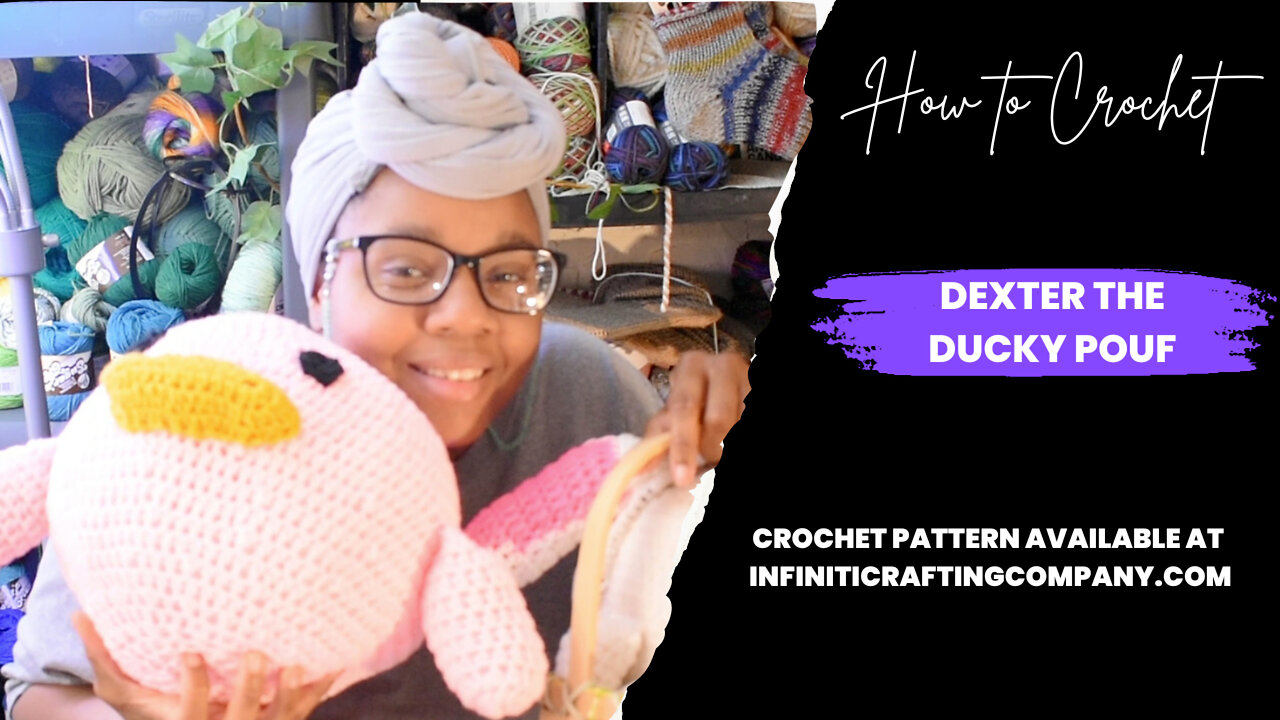 🧶🦆 Ducky Pouf Crochet Pattern & Video Tutorial - Hey Craftepreneur Teaser