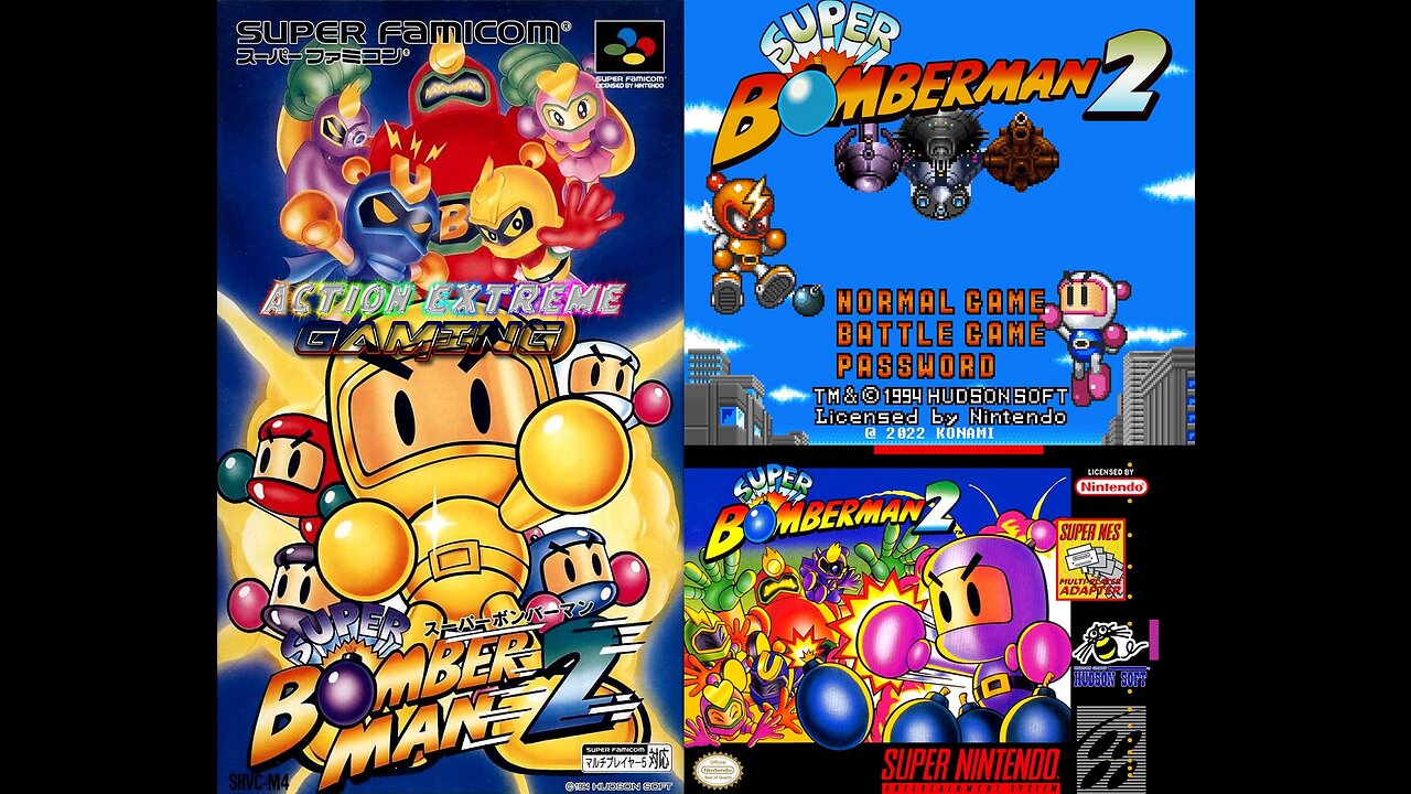 Super Bomberman 2 (Super Nintendo) Story Mode Opening Intro - The Five Dastardly Bombers