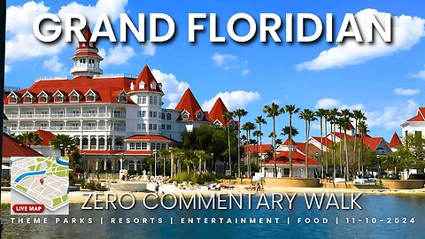 Grand Floridian Resort exterior walkthrough without narration or commentary in 4k 11-10-2024