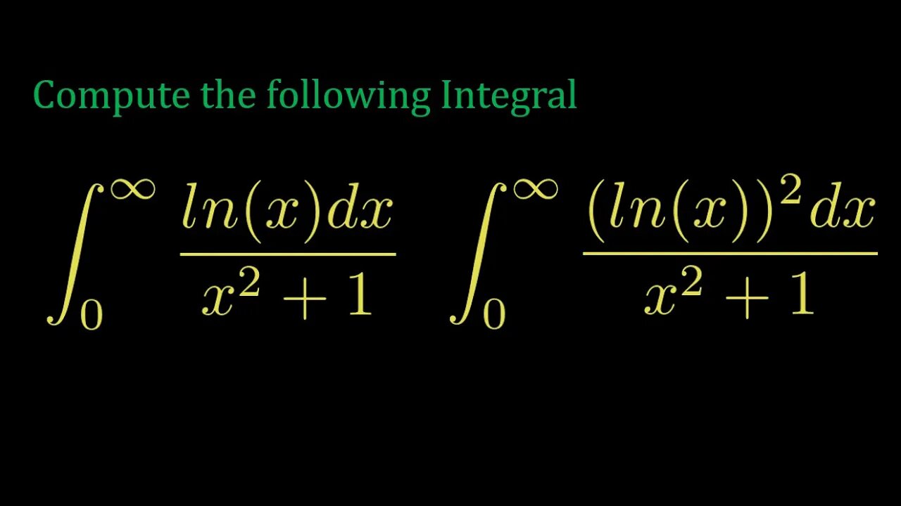 Complex contour: Integral of ln(x)/(x^2+1) and ln(x)^2/(x^2+1)