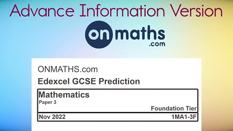 November 2022 Edexcel Predicted Maths GCSE RESIT Paper 3 (Foundation) Exam 1MA1-3F