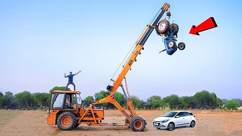 dropping tractor on car experiment,