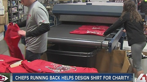 Chiefs running back helps design shirt for charity