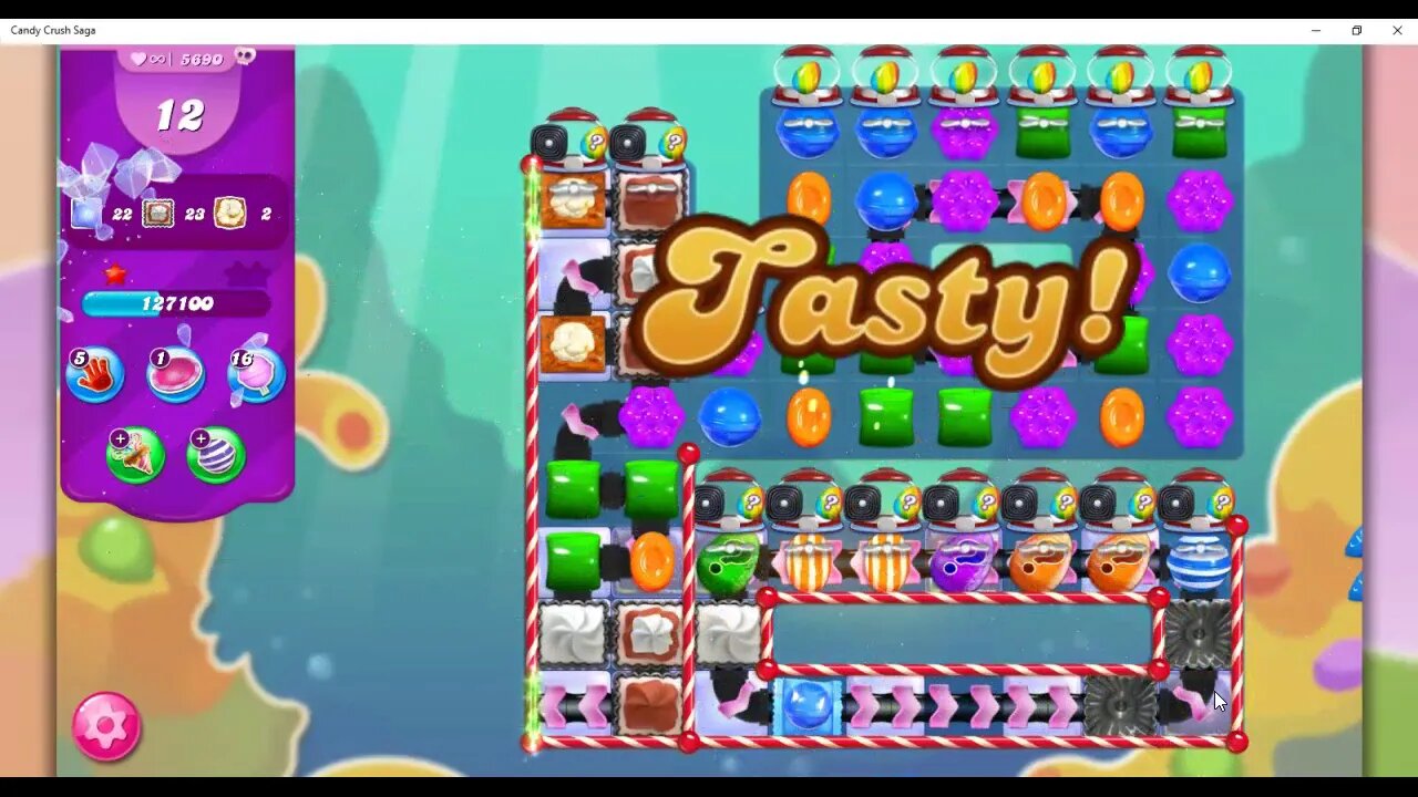 Candy Crush Level 5690 Talkthrough, 25 Moves 0 Boosters