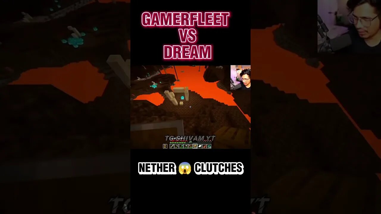 DREAM VS GAMERFLEET BEST CLUTCHES EVER || DREAM NETHER CLUTCHES #shorts#dream#gamerfleet#clutches