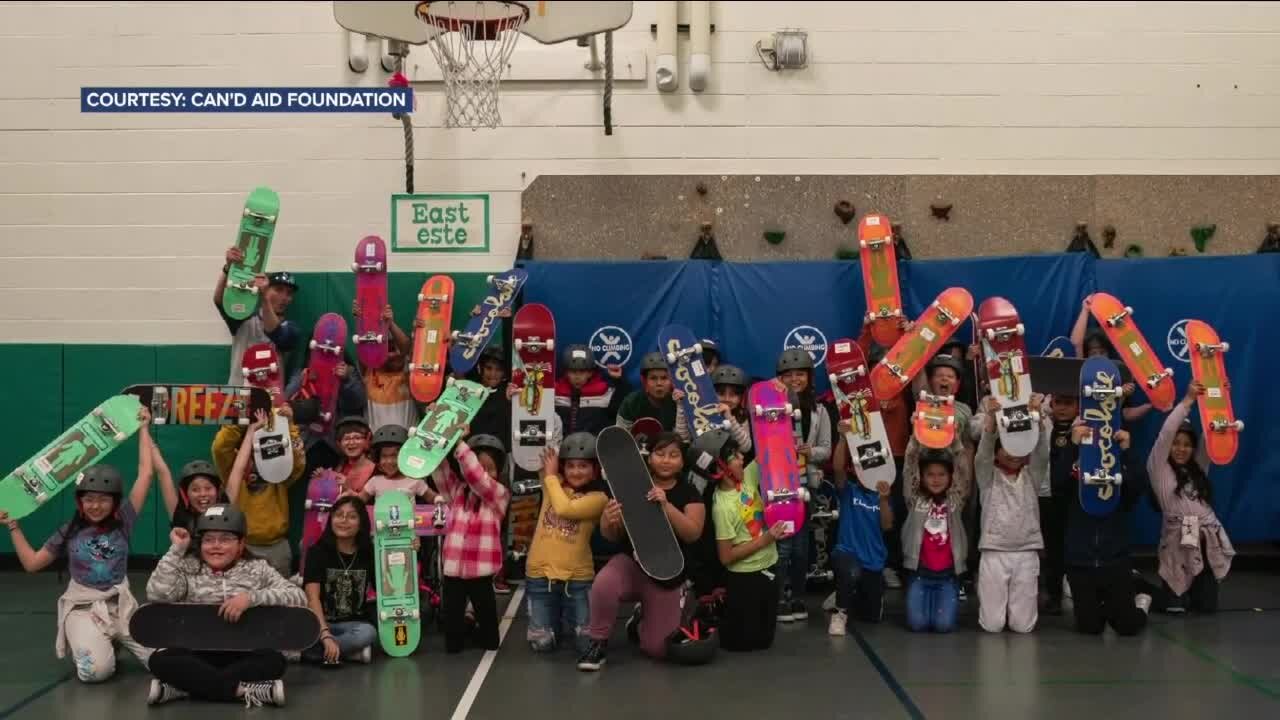 Can'd Aid donates skateboards to kids at Northridge Elem.