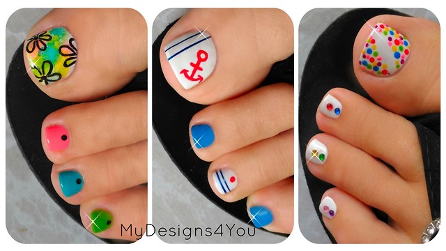 3 easy summer toenail designs