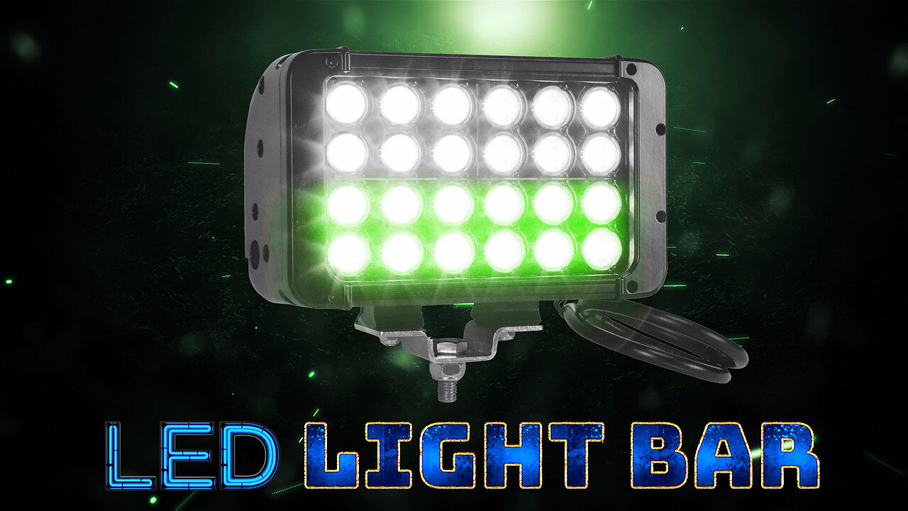 LED Light Bar - 12 Green LEDs & 12 White LEDs - Split Lighting