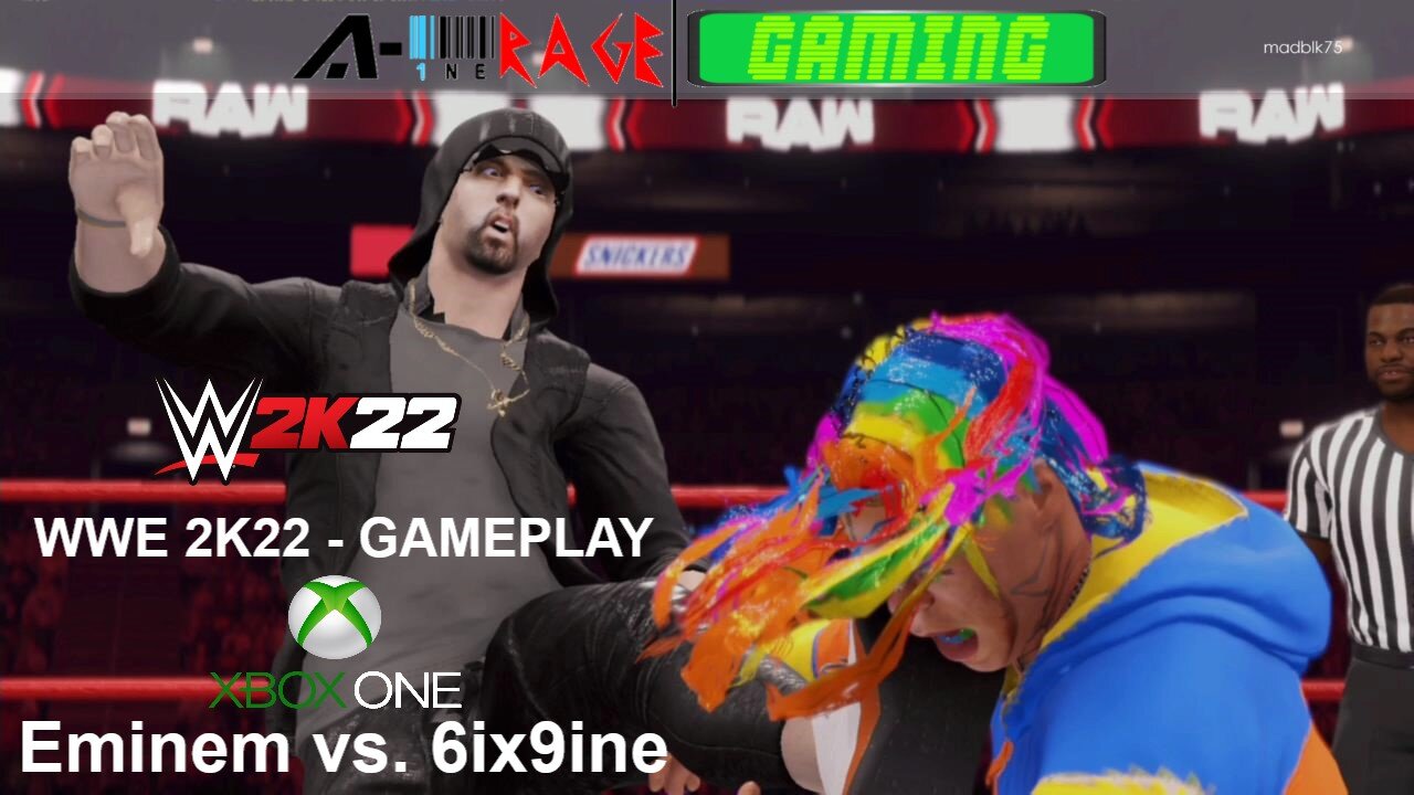 WWE 2K22 - GAMEPLAY for XBOX ONE | 6ix9ine vs. Eminem | A-1neRage GAMING