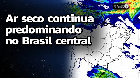 Previsão do tempo no cinturão de grãos nos EUA e o ar seco que predomina no Brasil central