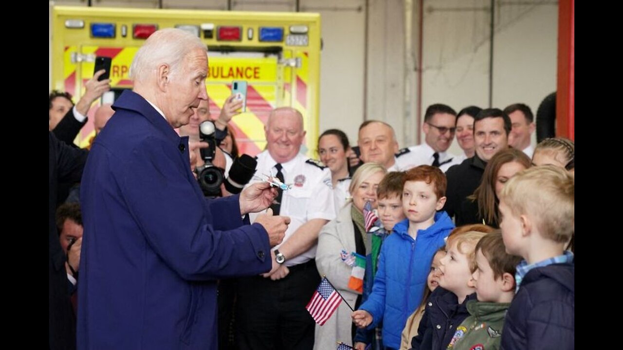 Biden's Arrival at Dublin Airport April 2023...Hyper-real mask?