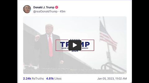 Donald J Trump TS post Jan 05, 2023, 11:02 AM