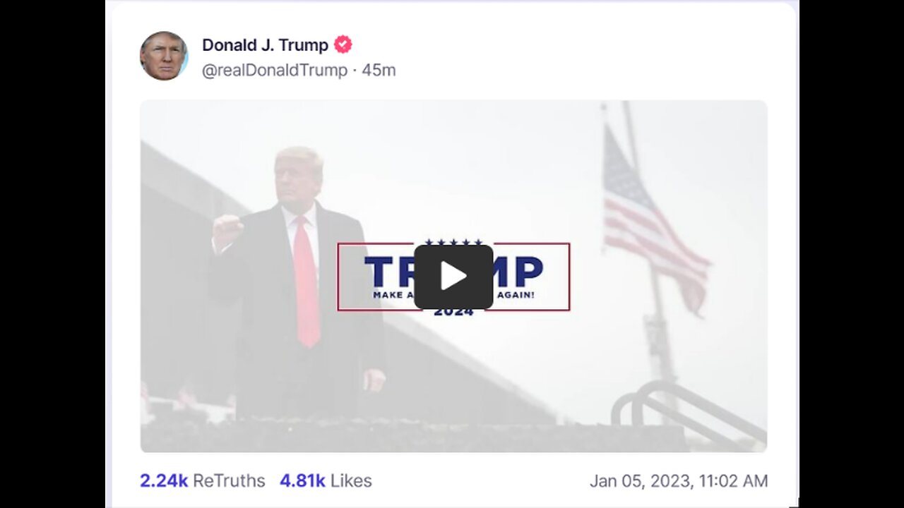 Donald J Trump TS post Jan 05, 2023, 11:02 AM