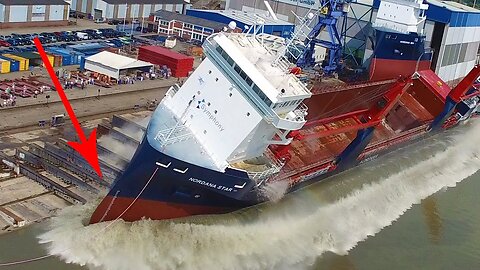 Big Ship Launch Compilation _ 12 Awesome Ship Launches, Fails and Close Calls