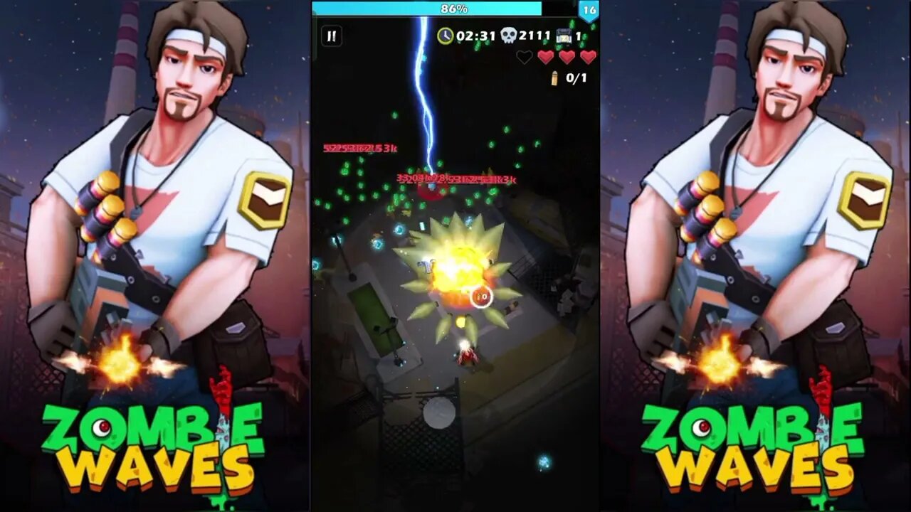 Zombie Waves Gameplay Challenge Stage 19: Ghost Town (Hard)