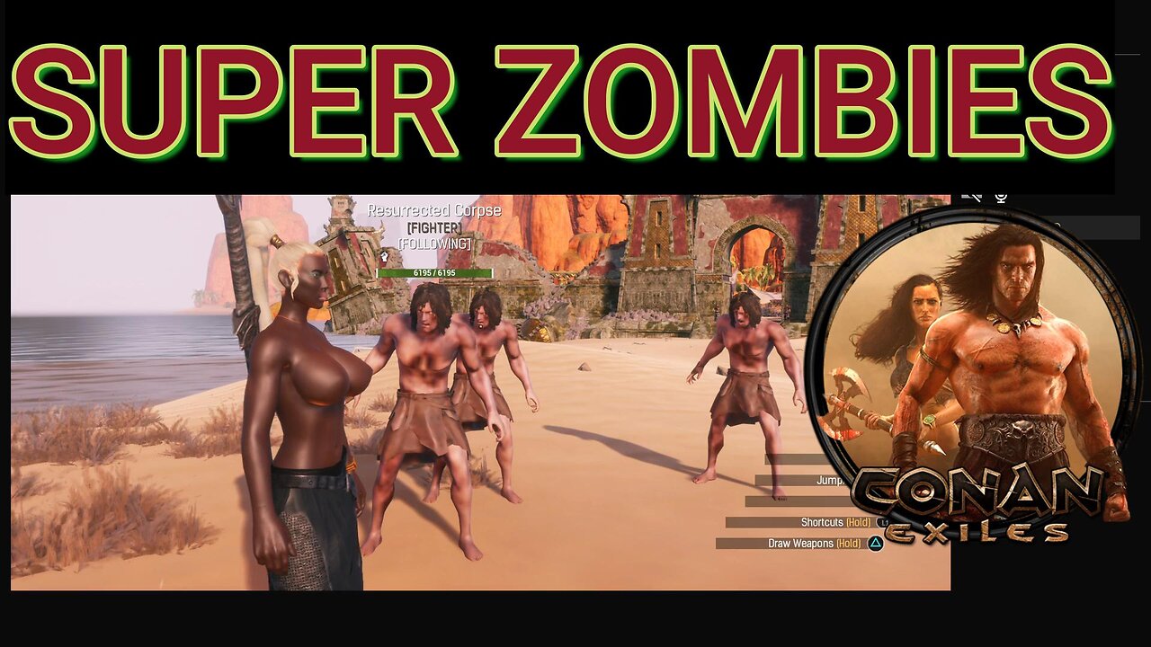 Conan Exiles Super Zombies vs docks vs grey ones Busty Boobs #Boosteroid #conanexiles