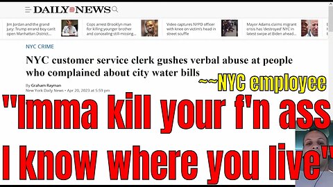 NYC government employee says he'll find & shoot citizen inquiring about water bill