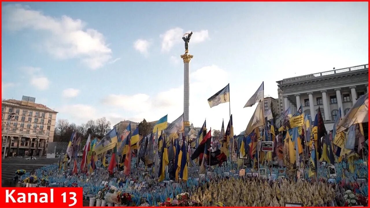 Relatives of Ukrainian POWs gather at Kyiv rally to mark 1000 days of full Russian invasion