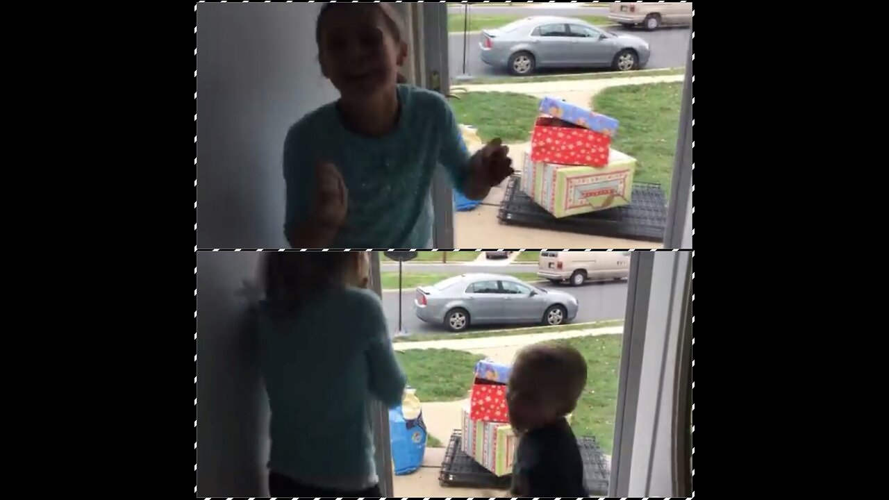 They were suprised to gte the puppy in his christmas gift/
