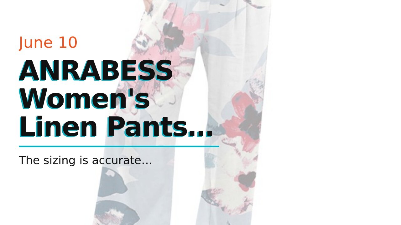 ANRABESS Women's Linen Pants Casual Loose High Waist Drawstring Wide Leg Capri Palazzo Pants Tr...