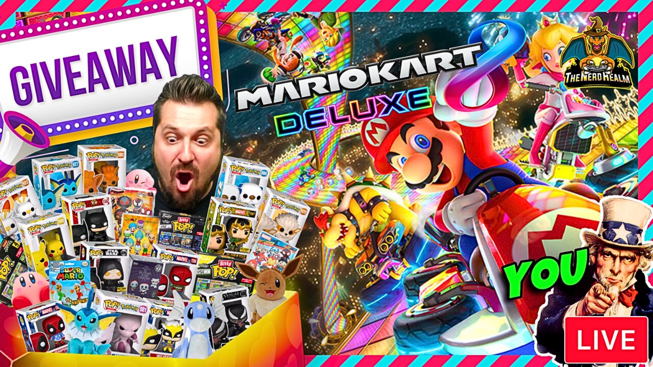 December GIVEAWAYS Now! Mario Kart 8 Deluxe! Playing with Viewers!