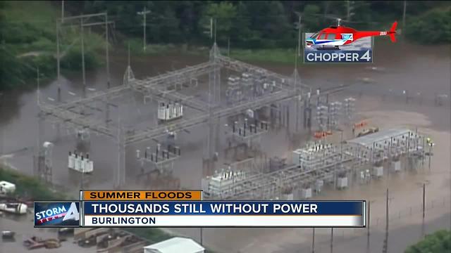 Power still out for many in flooded Burlington area