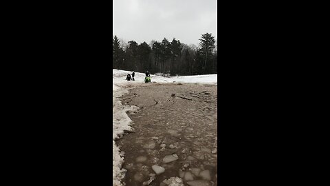 Snowmobiling on water