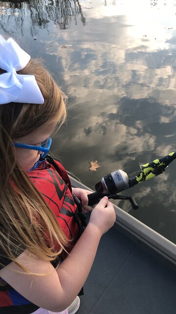 Bluegill fishing with small child