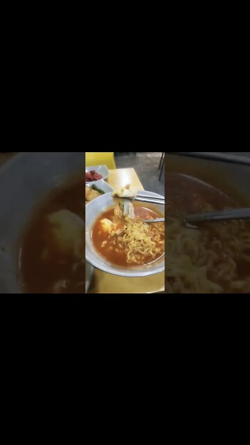 #shorts #hungry #cooking Korean stir-fried glass noodles and vegetables with reguler ramen noodles