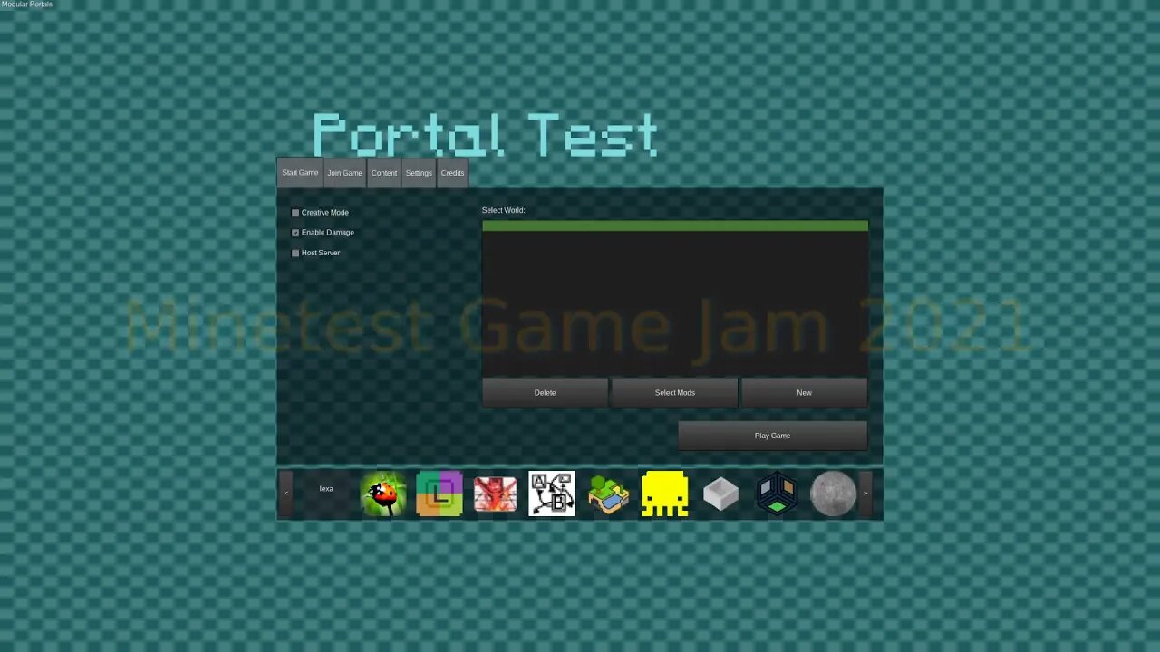 Minetest Game Jam 2021 | Modular Portals (Placed 11th)