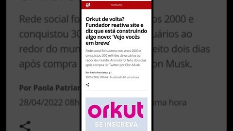VIDENTE PREVIU A REATIVAÇÃO DO ORKUT?