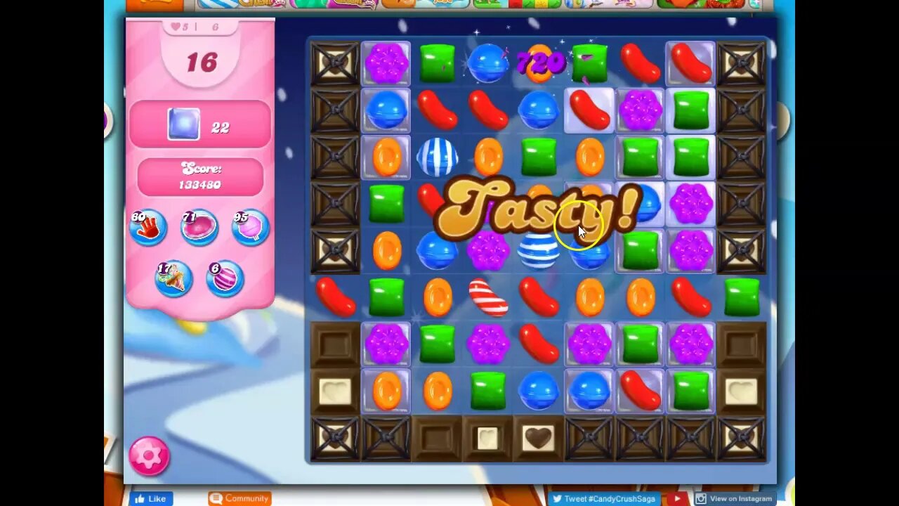 Winter Festival Level 6 Talkthrough for Candy Crush Saga (Level 1596)