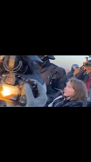 Footage of Greta Thunberg detained in Germany during climate protest