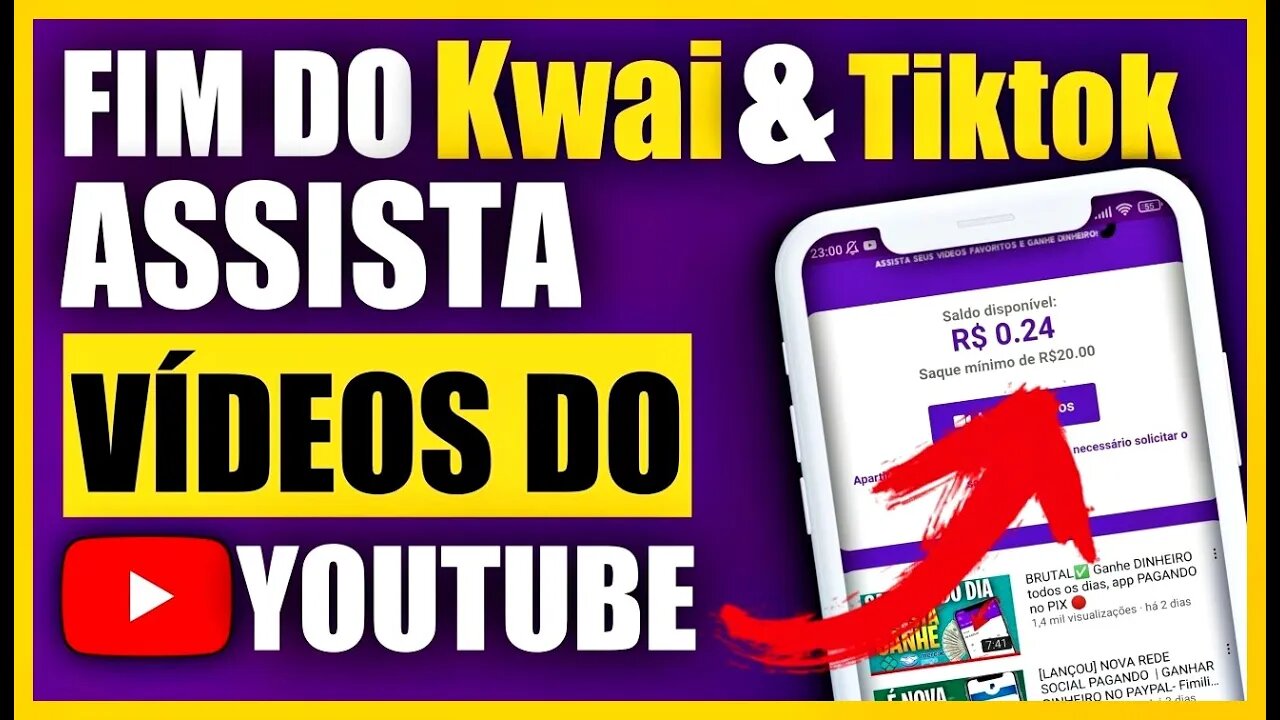 SUBSTITUTO DO E rTIKTOK - GANHE DINHEIRO ASSISTINDO VÍDEOS DO YOUTUBE | APP QUE PAGA RÁPIDO