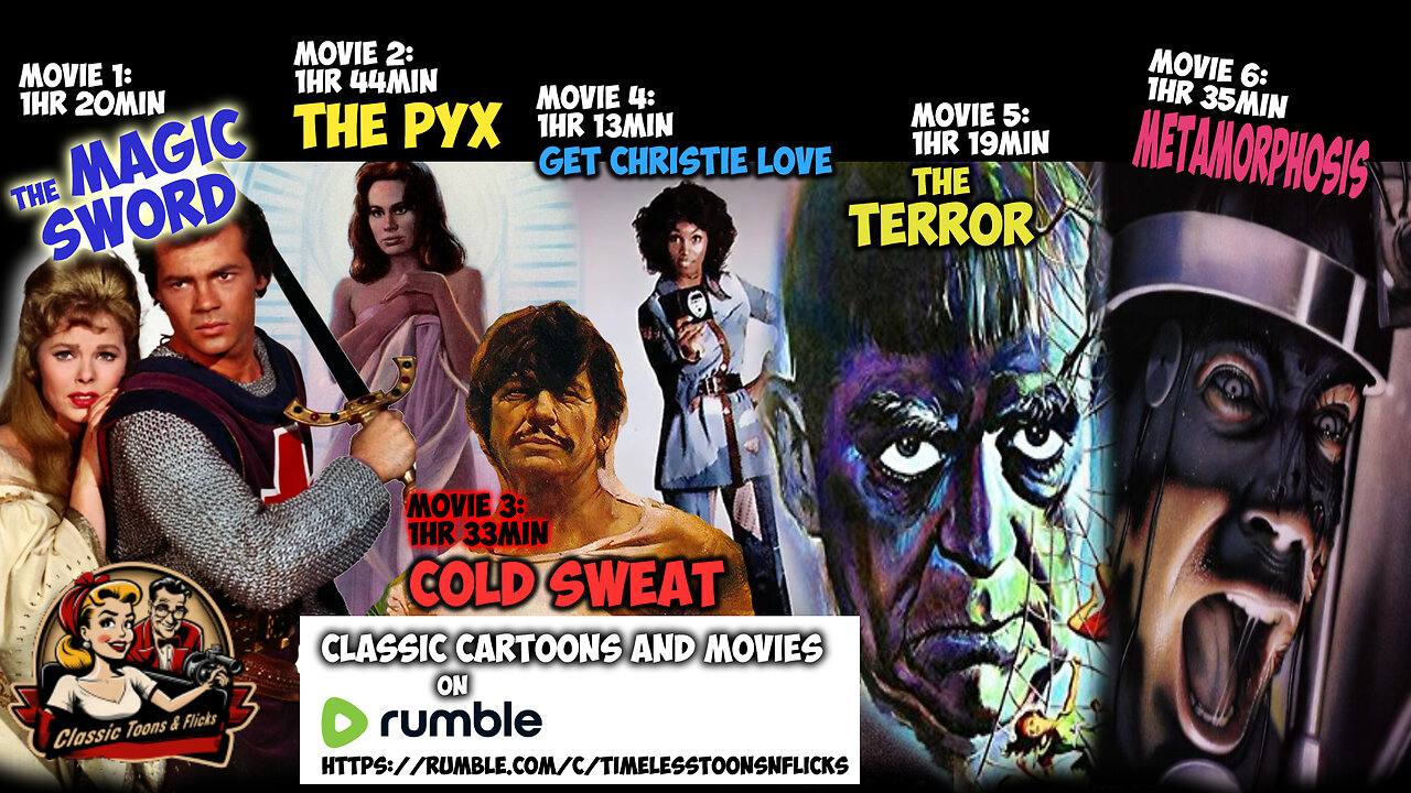 Public Domain Movie Marathon: The Magic Sword, The Pyx, Cold Sweat, Get Christie Love, and more