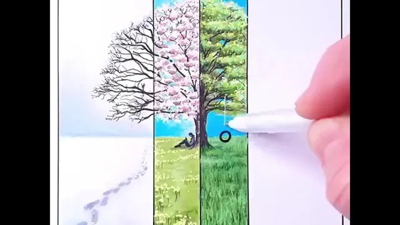 The 4 seasons in one tree are amazing.