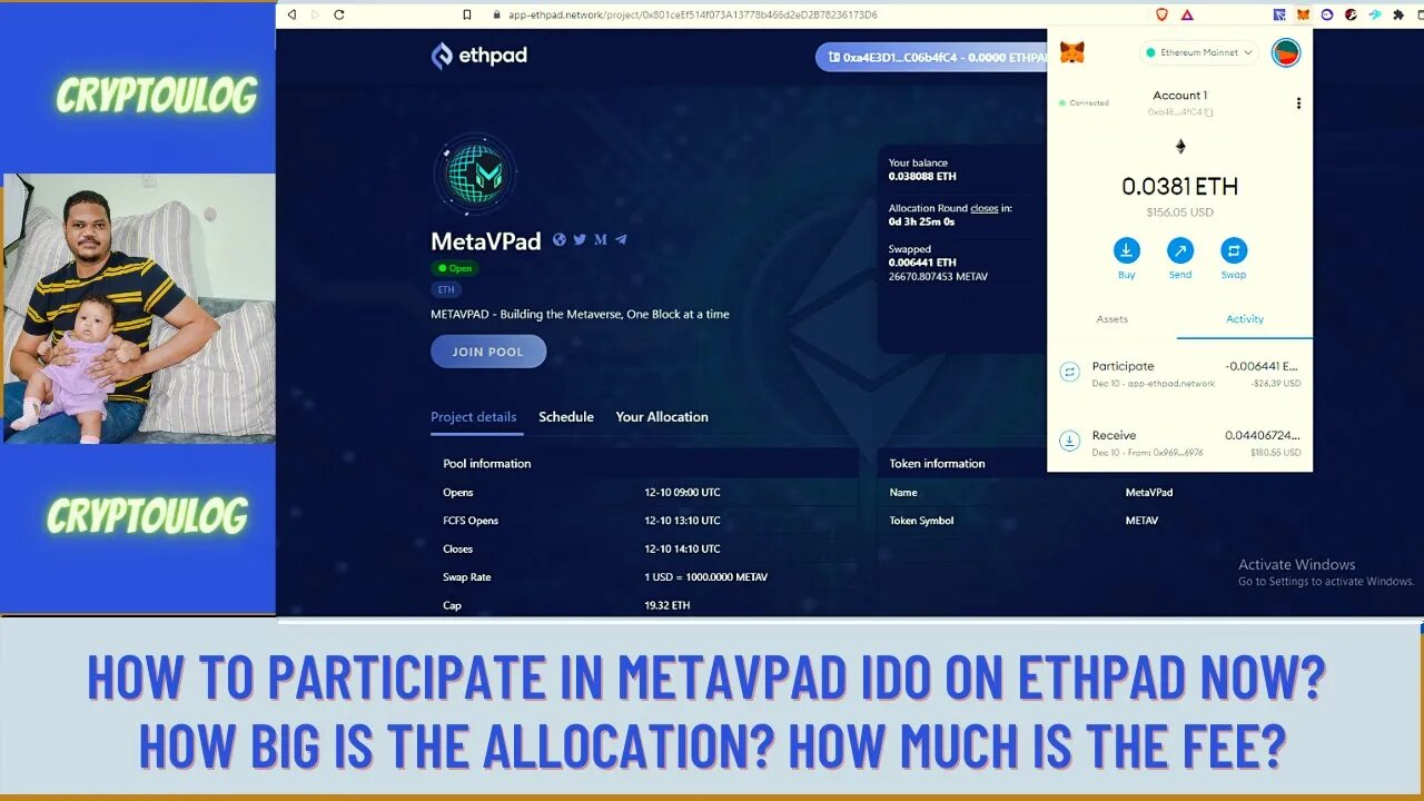 How To Participate In Metavpad IDO On Ethpad Now? How Big Is The Allocation? How Much Is The Fee?