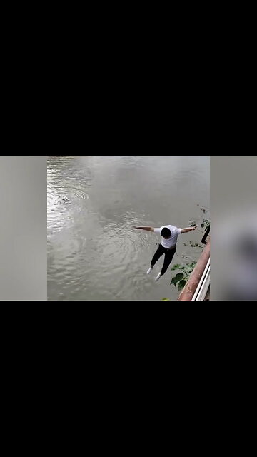 Heroic bystander rescues little girl swept away by fast flowing river