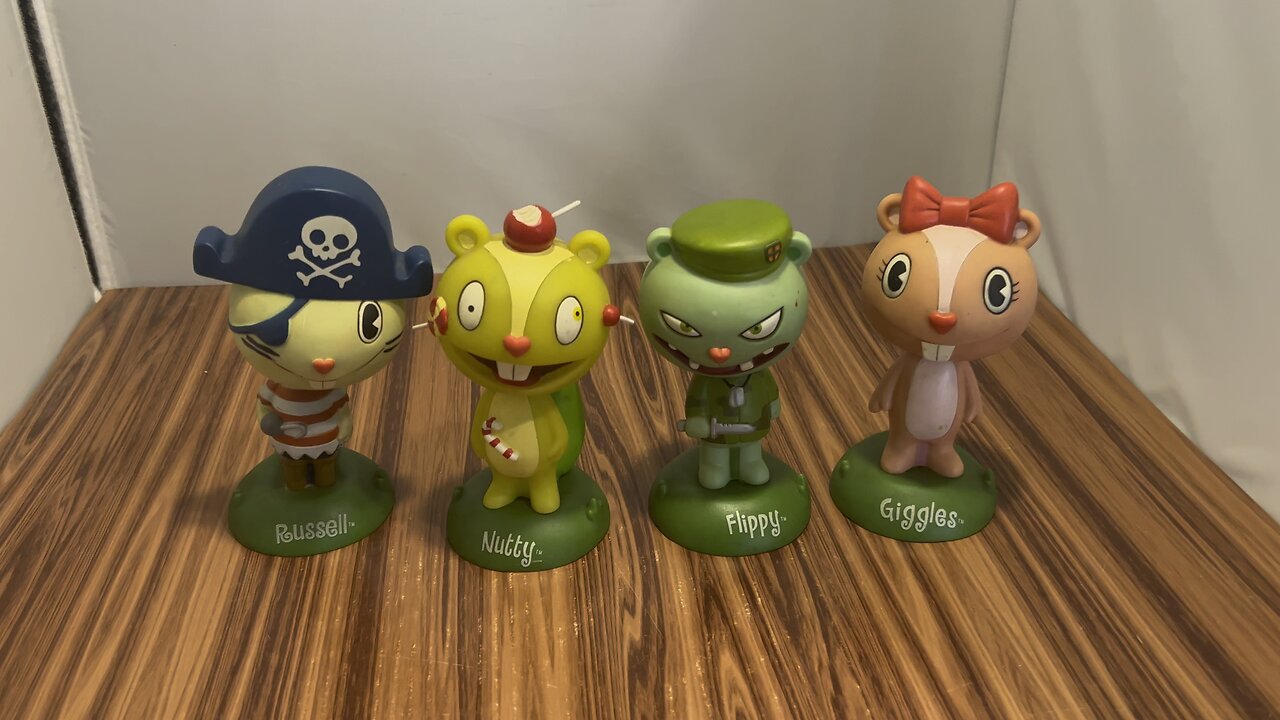 FUNKO Happy Tree Friends BobbleHead Figure Set 4 Russell Nutty Flippy Giggles #happytreefriends