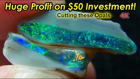 Huge Profit On $50 Investment Cutting Uncut Gems Australian Opal Rough Direct from Mining Operation