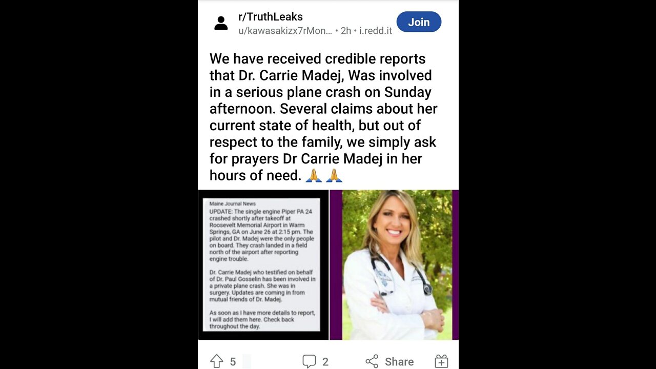 Dr. Carrie Madej Health Update Post Plane Crash 👀