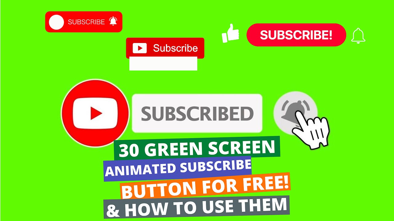 top 30 green screen animated subscribe button free download link green screen effects
