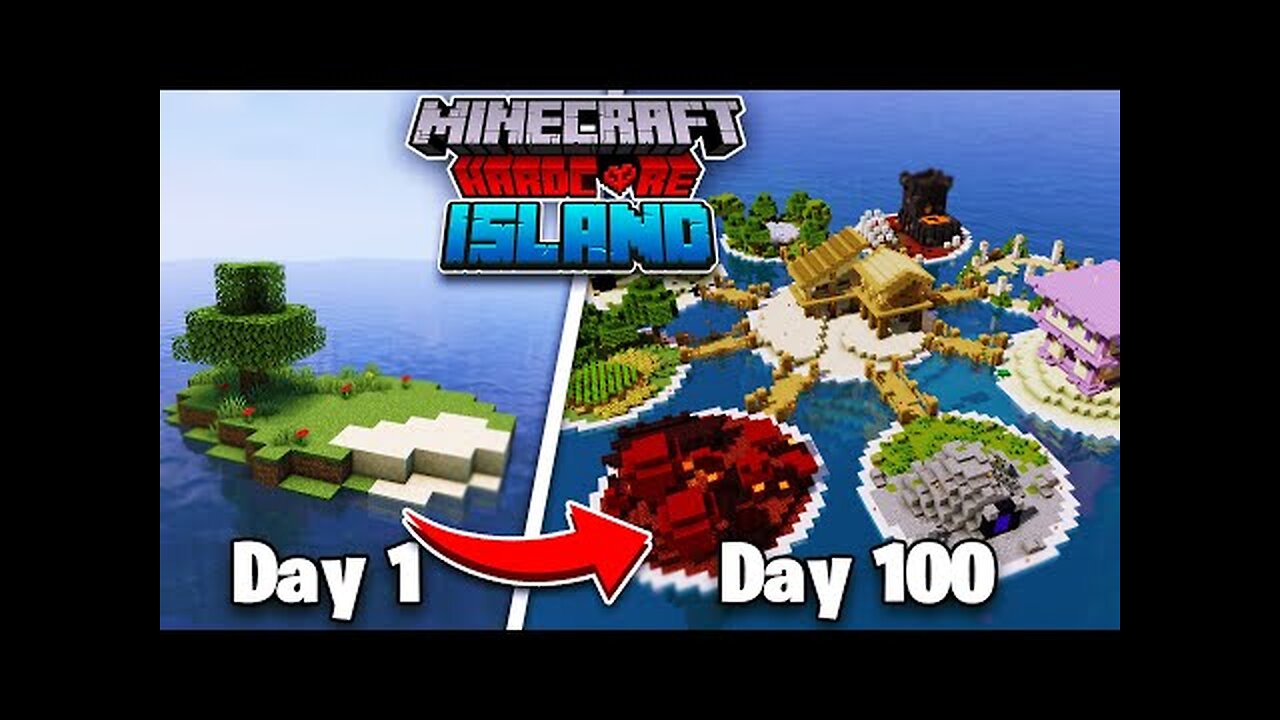 I Survived 100 Days on a DESERTED ISLAND in Minecraft